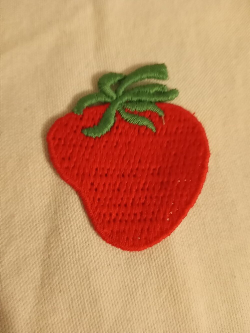 vintage 70s embroidered strawberry patch